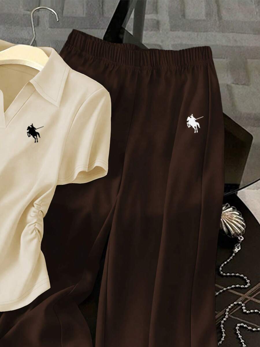 SHEIN Resyla طقم الكاجوال أناقة راقية بلمسة الفارس