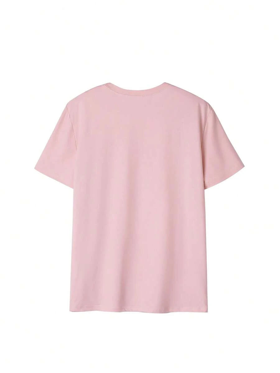 SHEIN طقم تي شيرت 3 قطع بياقة دائرية وأكمام قصيرة
