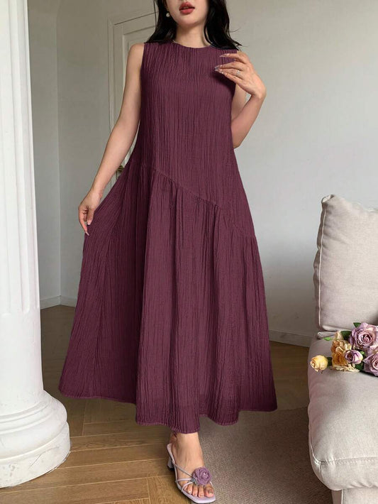 SHEIN فستان فضفاض بدون أكمام بتصميم غير متماثل مريح