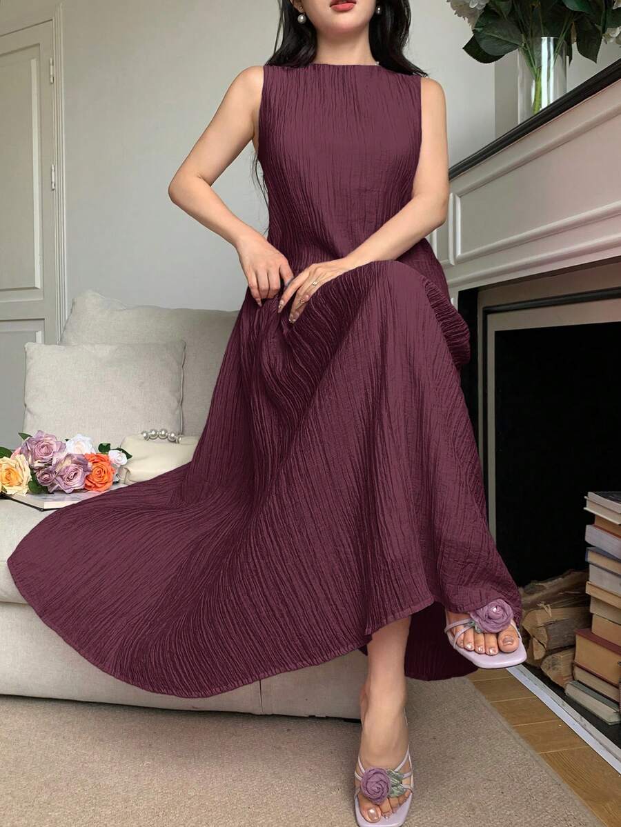 SHEIN فستان فضفاض بدون أكمام بتصميم غير متماثل مريح