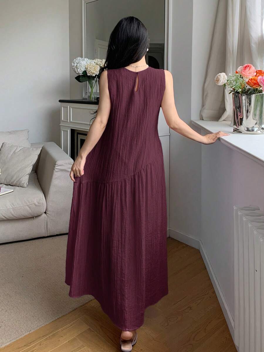 SHEIN فستان فضفاض بدون أكمام بتصميم غير متماثل مريح