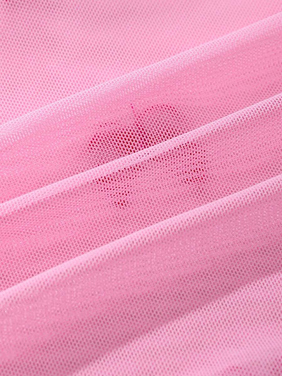 SHEIN PetitDoll بيجامة قطعتين توب قصير بياقة مستديرة وعقدة مع بنطلون طويل