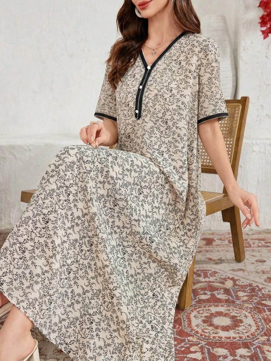 SHEIN Al Najma فستان عربي أنيق بألواح ملونة