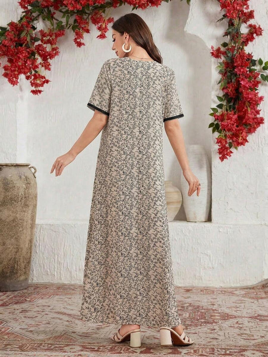 SHEIN Al Najma فستان عربي أنيق بألواح ملونة