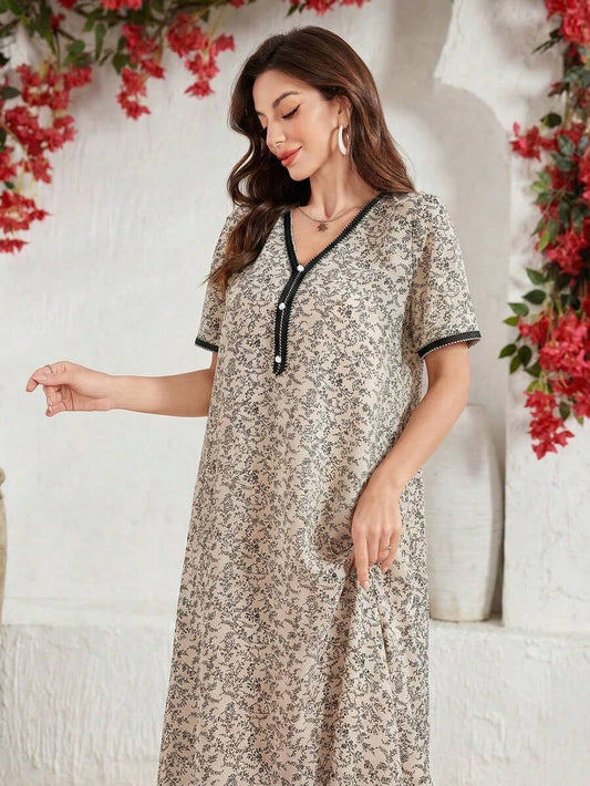 SHEIN Al Najma فستان عربي أنيق بألواح ملونة