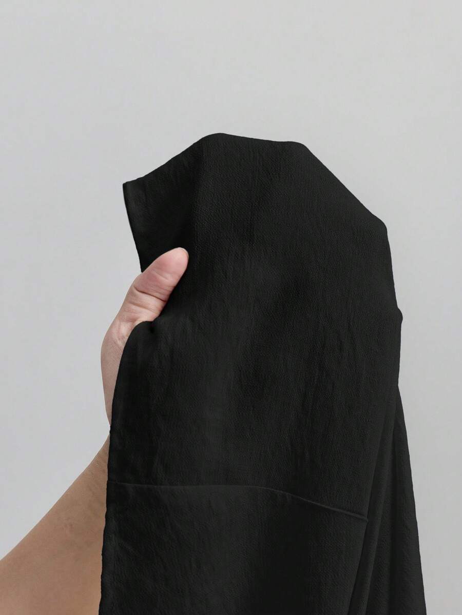 SHEIN ONTRE فستان أسود طويل مخطط كاجوال أنيق