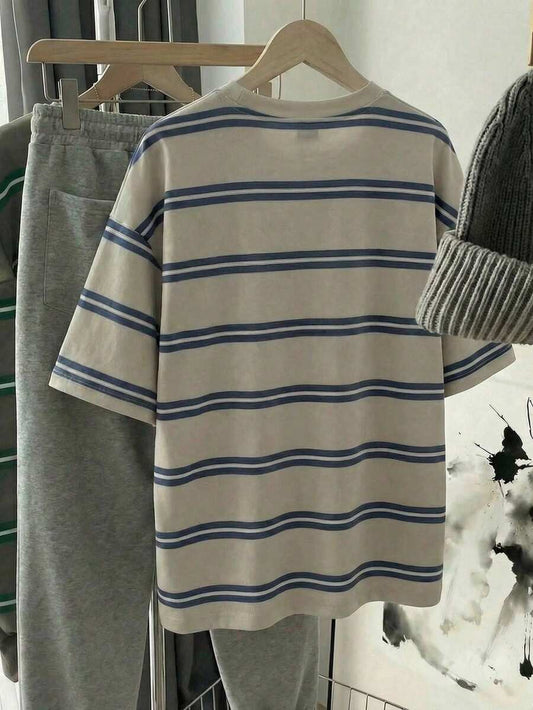 SHEIN EZwear تي شيرت نسائي مخطط كاجوال ستايل كوري