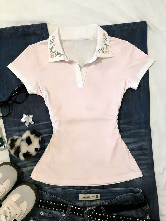 SHEIN قميص نسائي كاجوال بطبعة زهور ملونة