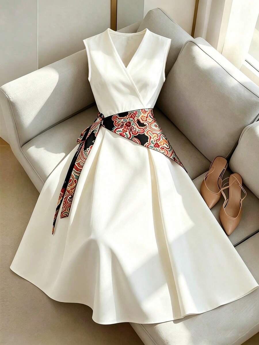 SHEIN GlowEve فستان حفلة بخصر مشدود بوشاح