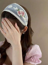 SHEIN عصابة رأس 3 قطع مطرزة بالزهور