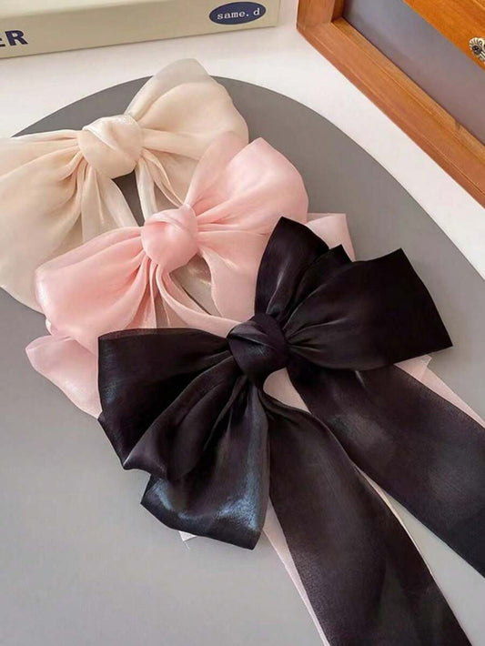 SHEIN طقم 3 مشابك شعر بشكل فيونكة شبكية ستايل فيري