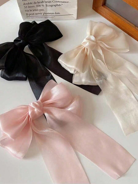 SHEIN طقم 3 مشابك شعر بشكل فيونكة شبكية ستايل فيري