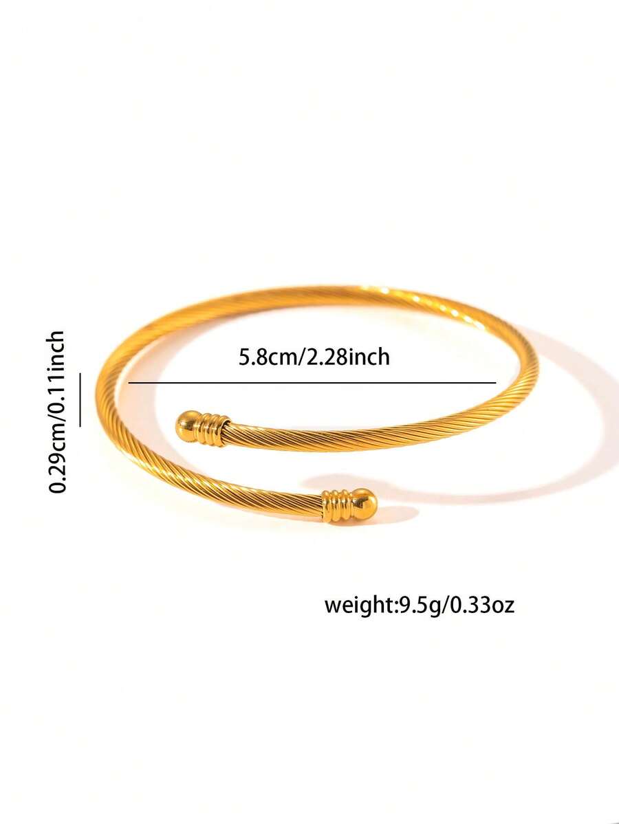 SHEIN سوار ستانلس ستيل مطلي ذهب عيار 18 قيراط