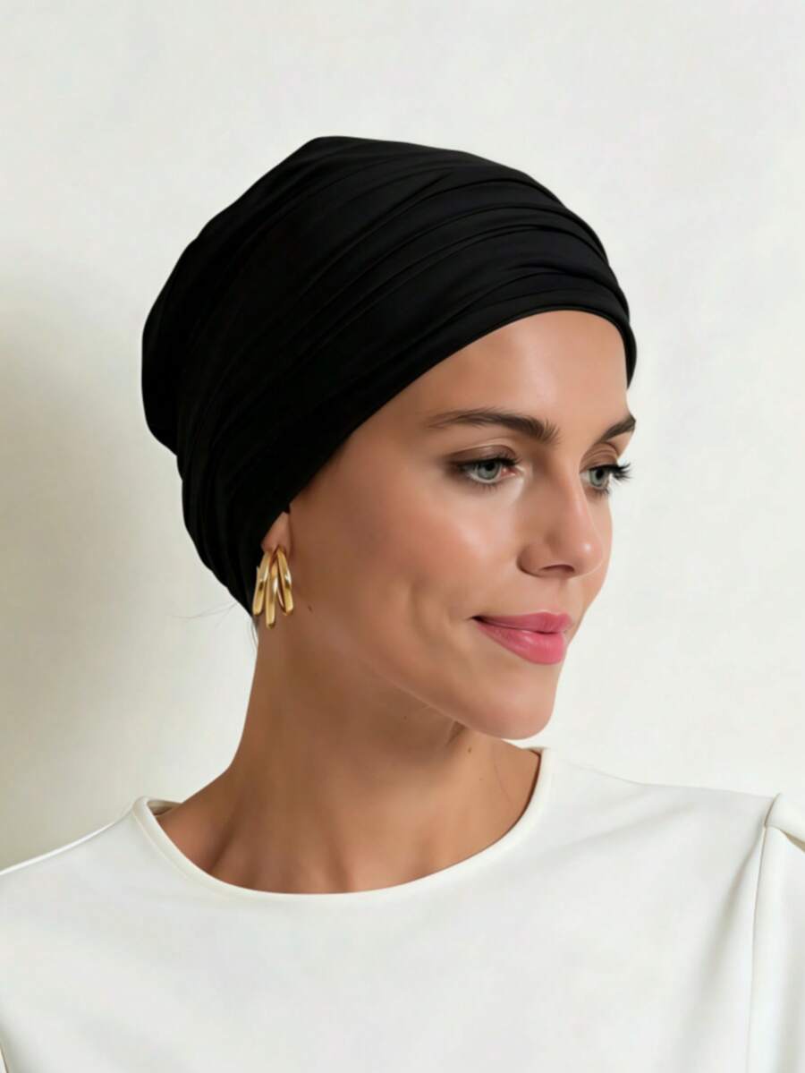 SHEIN حجاب نسائي 2 في 1 بتصميم منقوش وقماش جيرسيه مرن