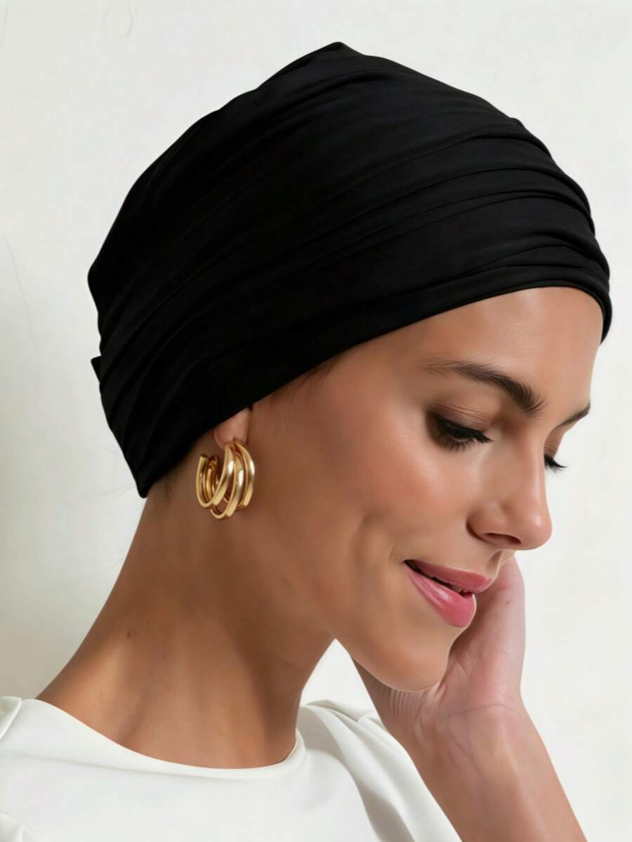 SHEIN حجاب نسائي 2 في 1 بتصميم منقوش وقماش جيرسيه مرن