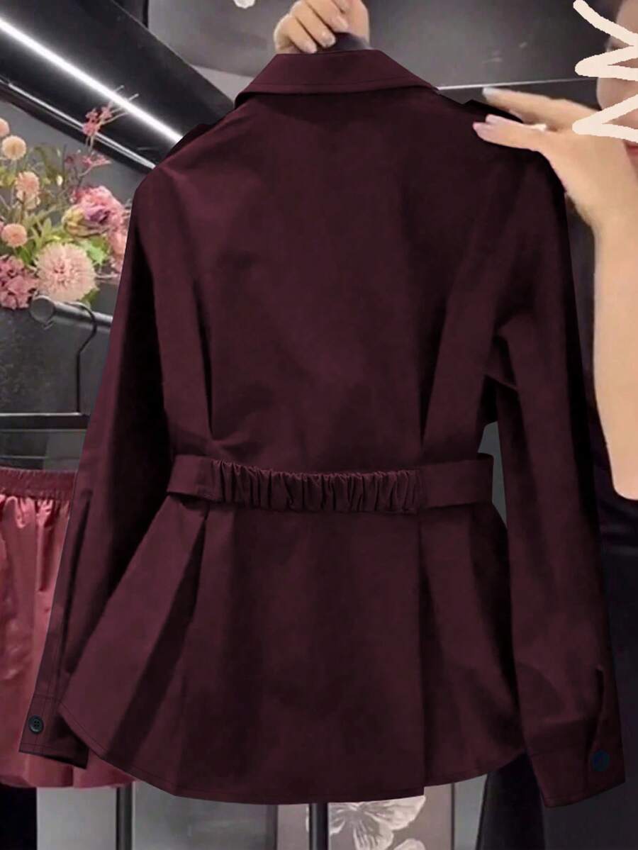 SHEIN Franclia معطف نسائي كاجوال بخصر محدد