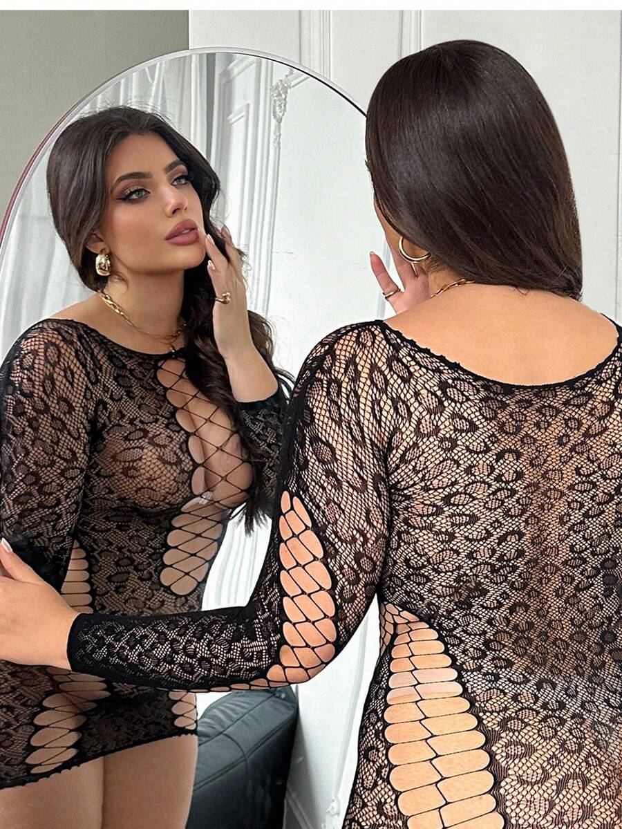 SHEIN ChaseTheNight لانجري شبكي