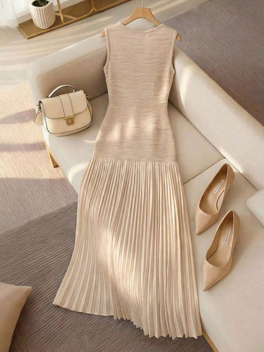 SHEIN Franclia فستان رومانسي بتصميم مطوي مع أزرار بلون مشمشي