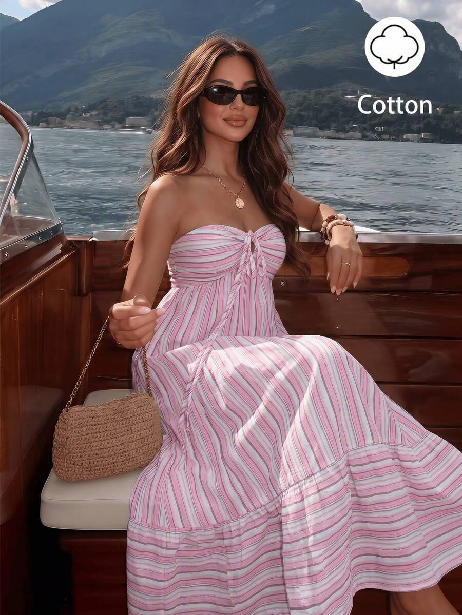 SHEIN Sunnyshic فستان حمالات مخطط