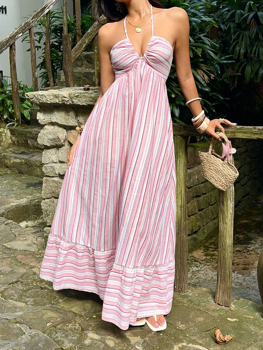 SHEIN Sunnyshic فستان حمالات مخطط