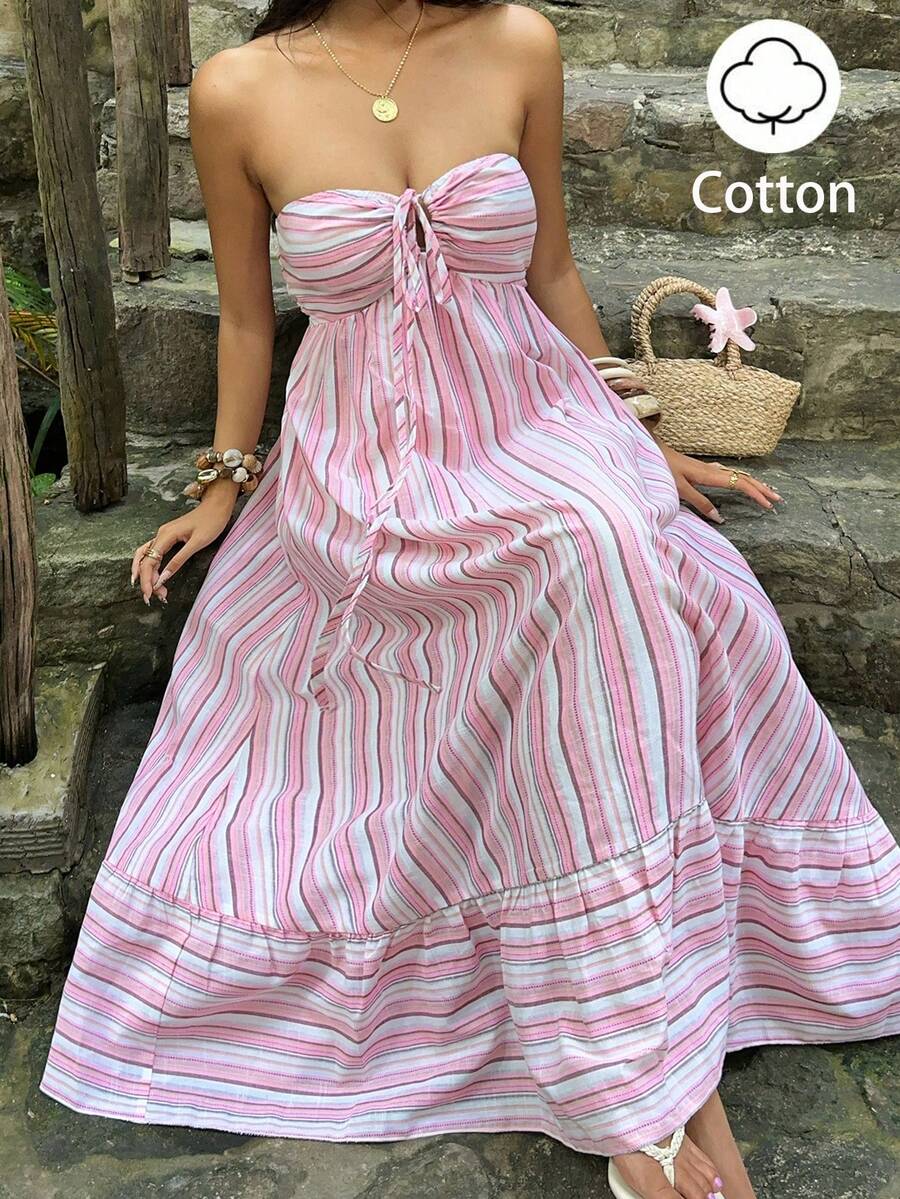 SHEIN Sunnyshic فستان حمالات مخطط