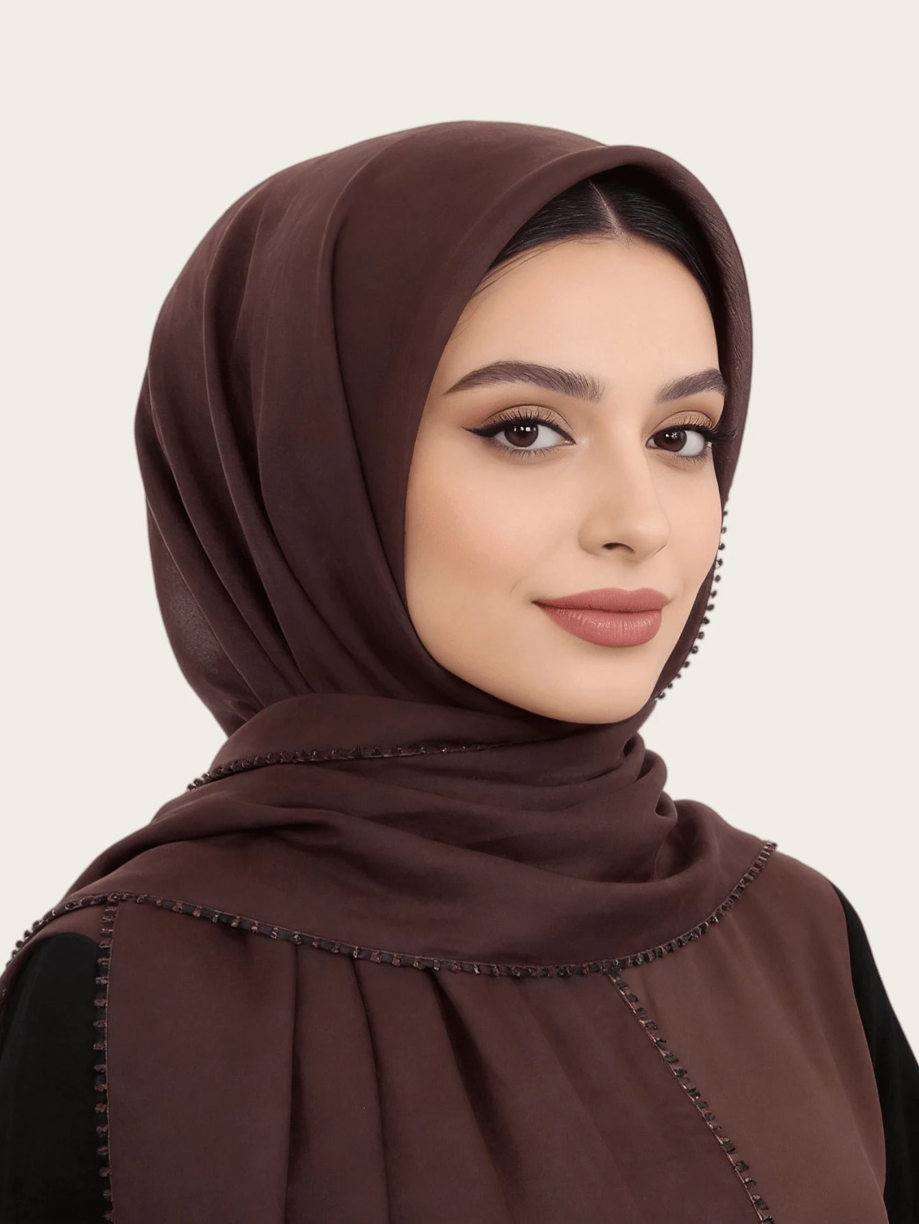SHEIN وشاح حجاب ماليزي مستطيل بحواف زهرية دقيقة