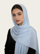 SHEIN وشاح حجاب ماليزي مستطيل بحواف زهرية دقيقة