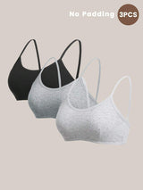SHEIN Barelissa طقم حمالات صدر سادة 3 قطع