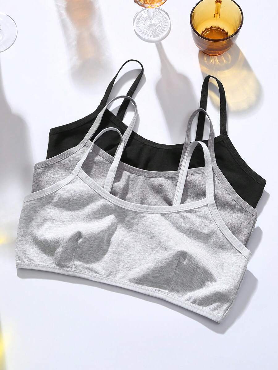 SHEIN Barelissa طقم حمالات صدر سادة 3 قطع