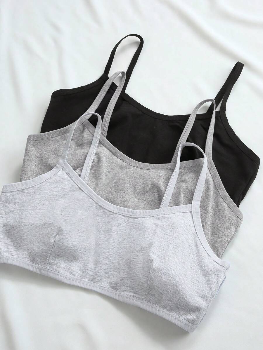 SHEIN Barelissa طقم حمالات صدر سادة 3 قطع