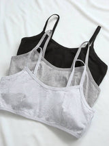 SHEIN Barelissa طقم حمالات صدر سادة 3 قطع
