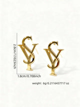 SHEIN زوج أقراط هندسية غير متماثلة