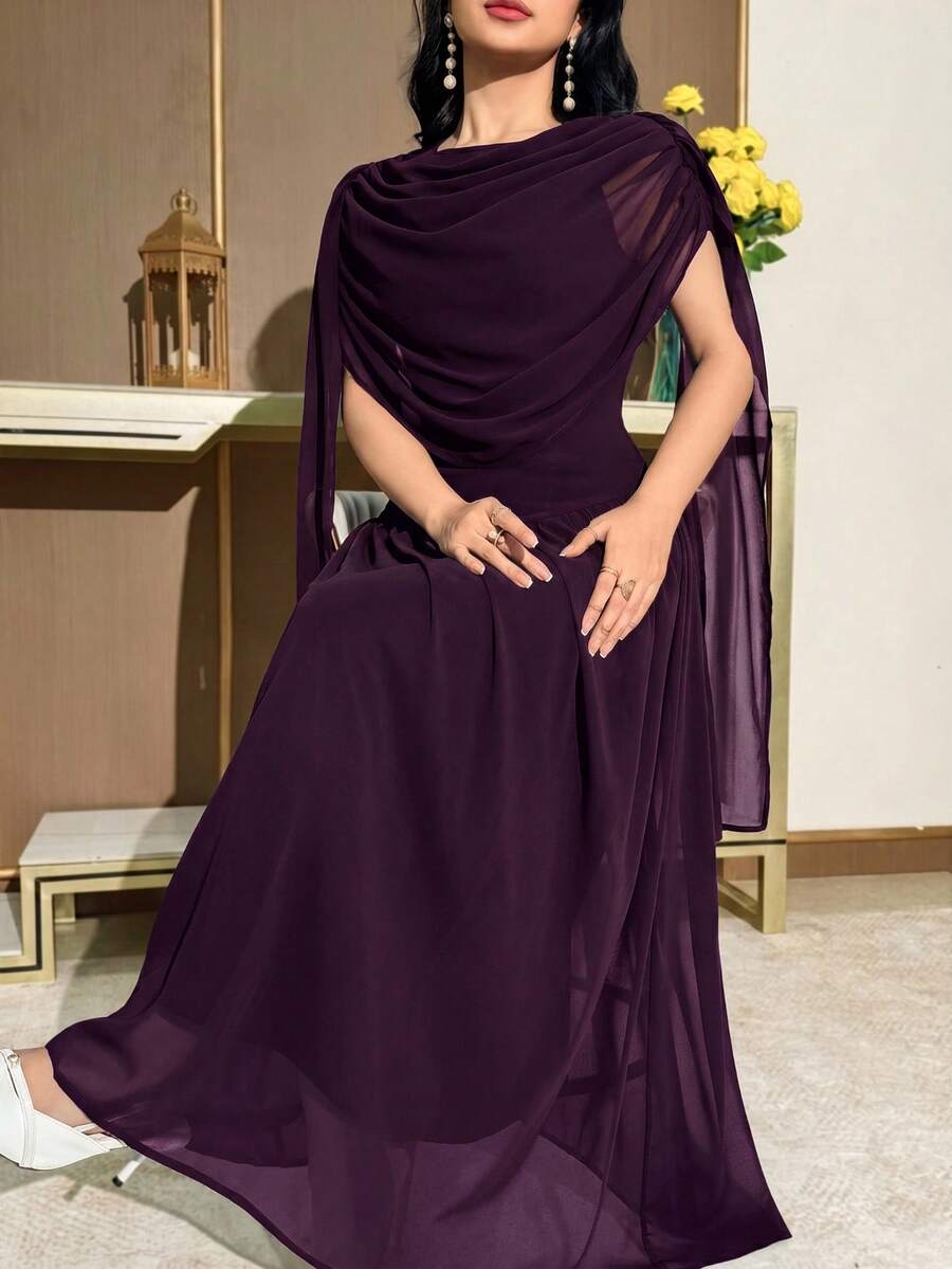 SHEIN MODELYN فستان أنيق بلون أرجواني للحفلات