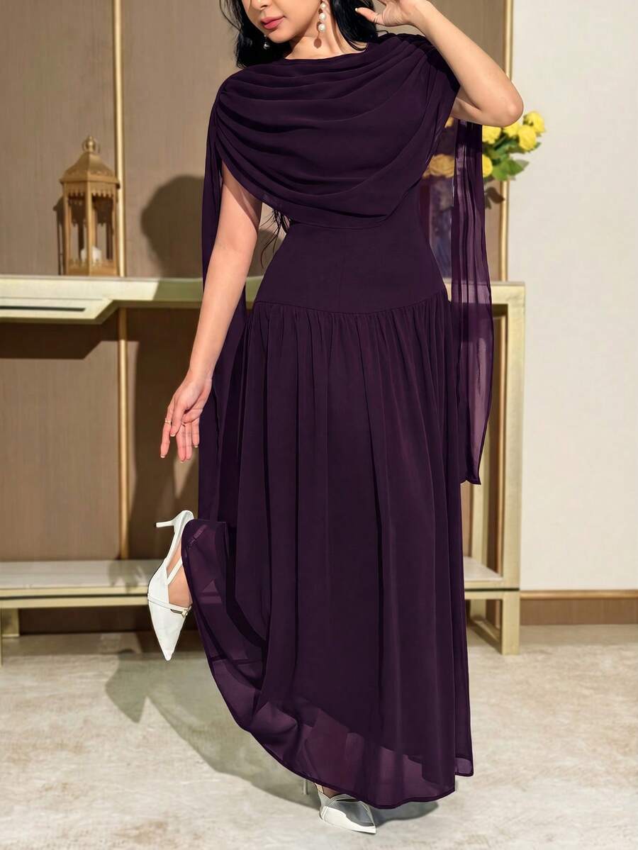SHEIN MODELYN فستان أنيق بلون أرجواني للحفلات
