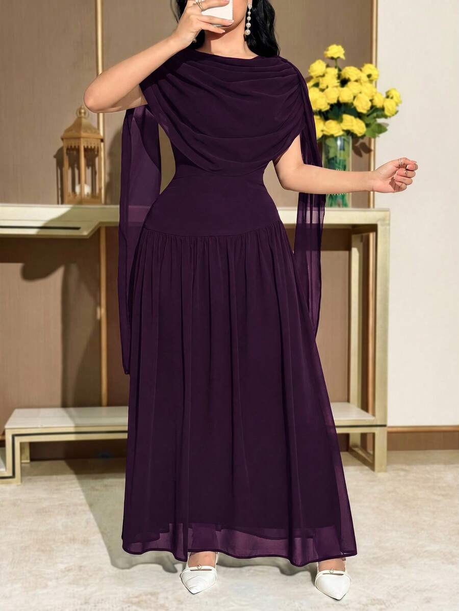 SHEIN MODELYN فستان أنيق بلون أرجواني للحفلات