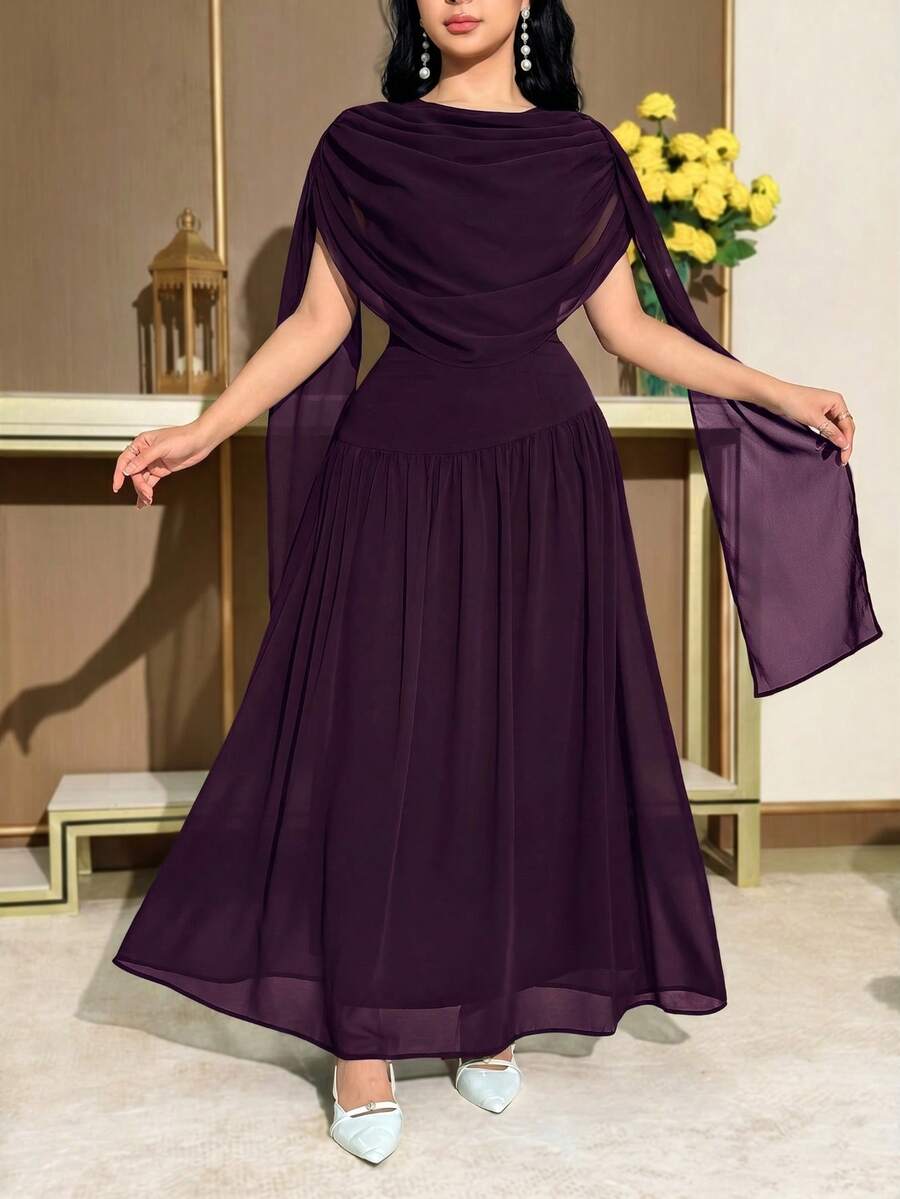 SHEIN MODELYN فستان أنيق بلون أرجواني للحفلات