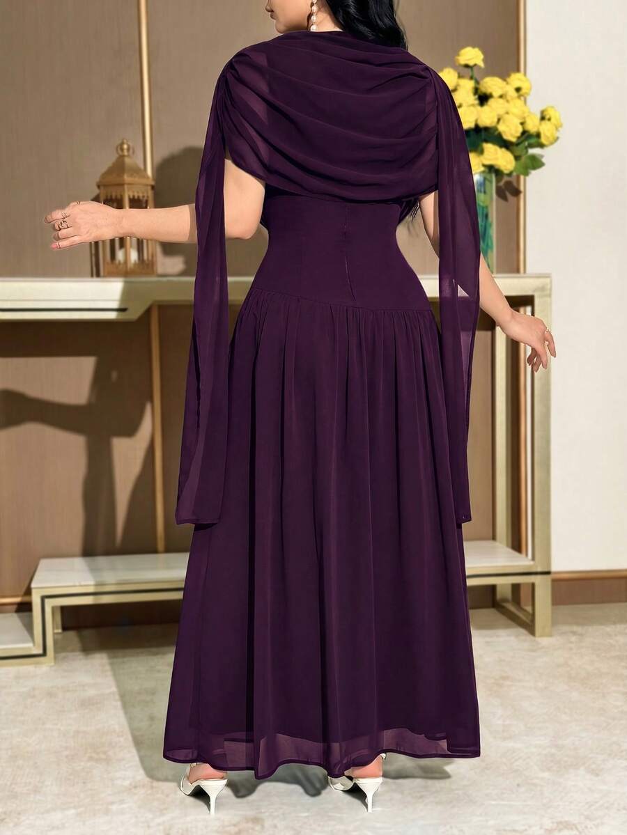 SHEIN MODELYN فستان أنيق بلون أرجواني للحفلات