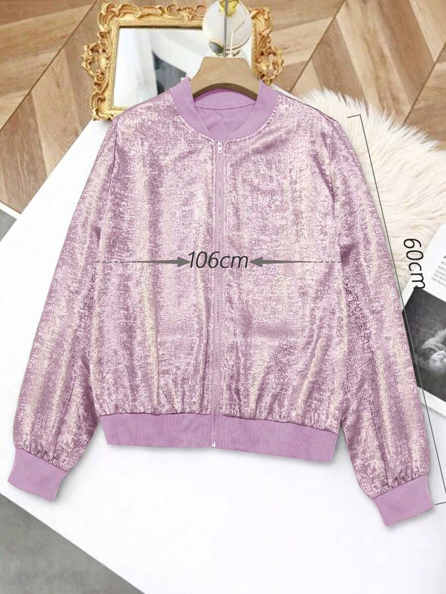 SHEIN Kiki Bloomly جاكيت نسائي خفيف بأكمام طويلة