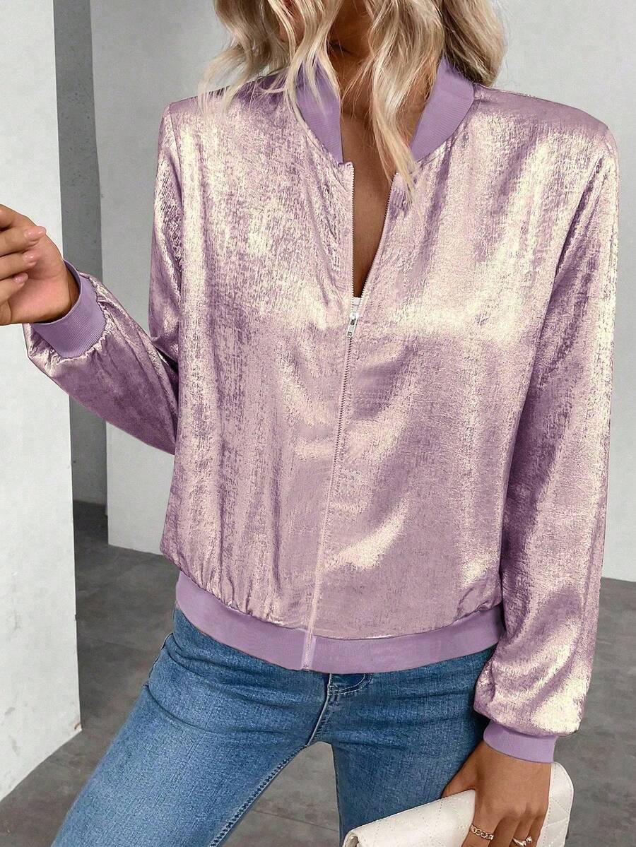 SHEIN Kiki Bloomly جاكيت نسائي خفيف بأكمام طويلة