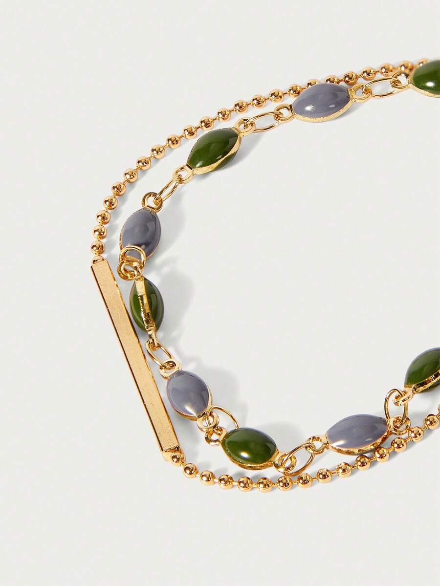 SHEIN Glisma سوار حجري متعدد الطبقات بتصميم عتيق