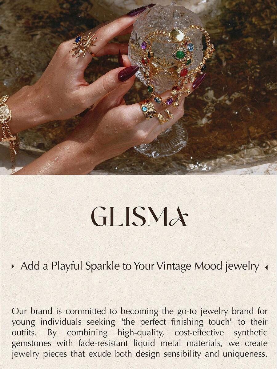 SHEIN Glisma سوار حجري متعدد الطبقات بتصميم عتيق