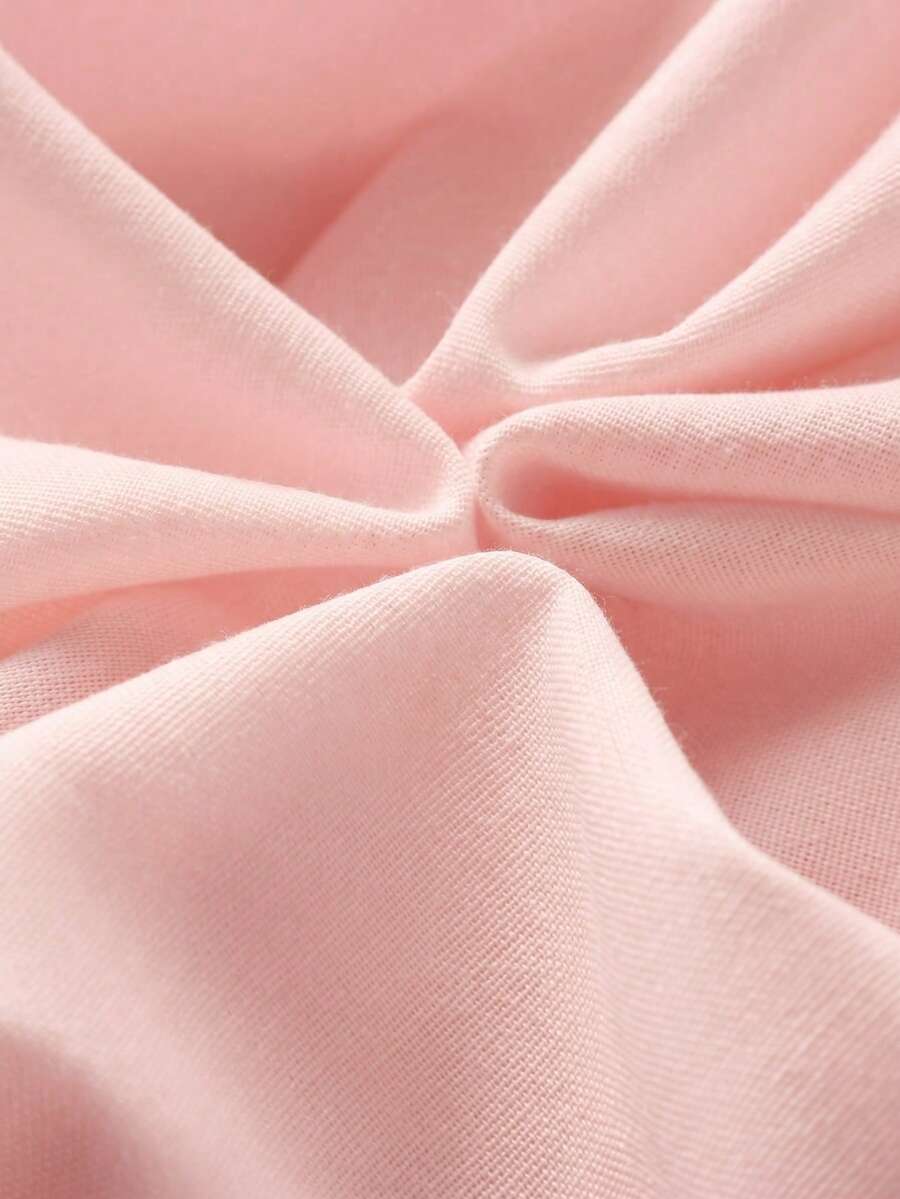 SHEIN فستان كتان وردي بقصة ضيقة وحمالات رفيعة