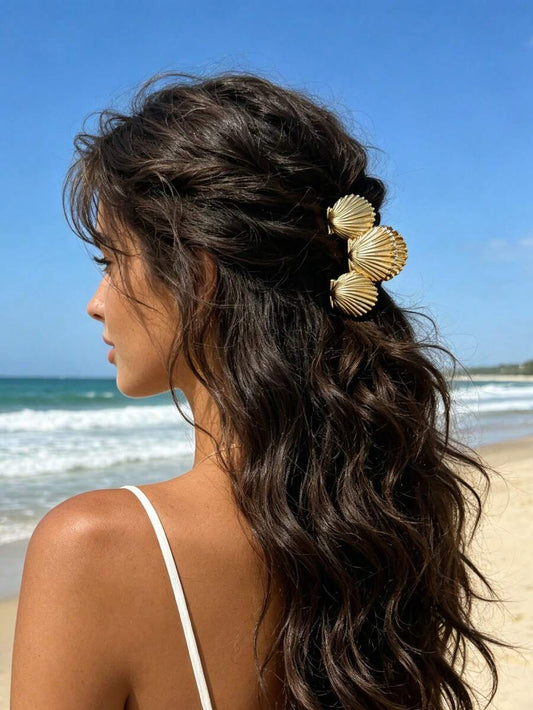 SHEIN مشبك شعر ذهبي بتصميم كائنات بحرية