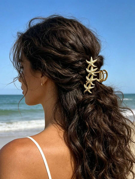 SHEIN مشبك شعر ذهبي بتصميم كائنات بحرية