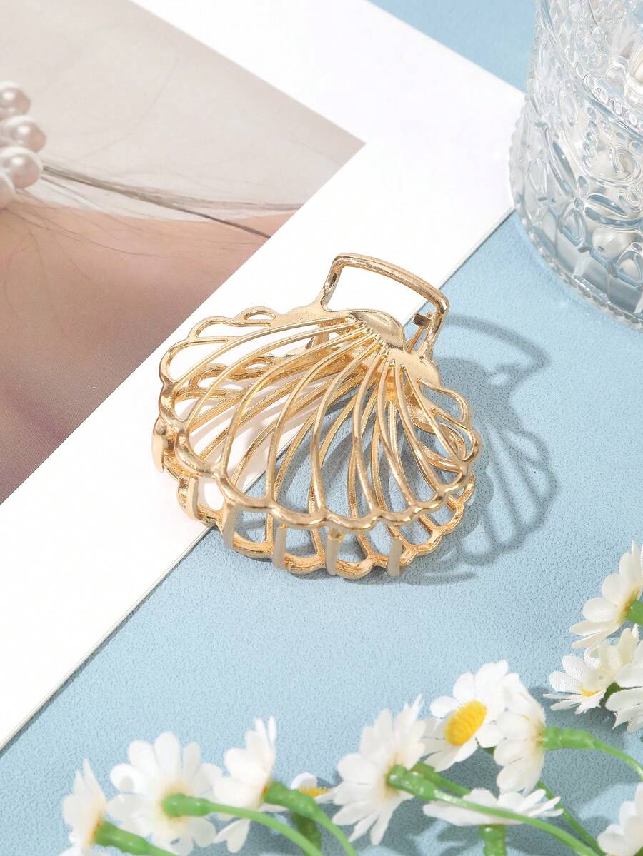 SHEIN مشبك شعر ذهبي بتصميم كائنات بحرية