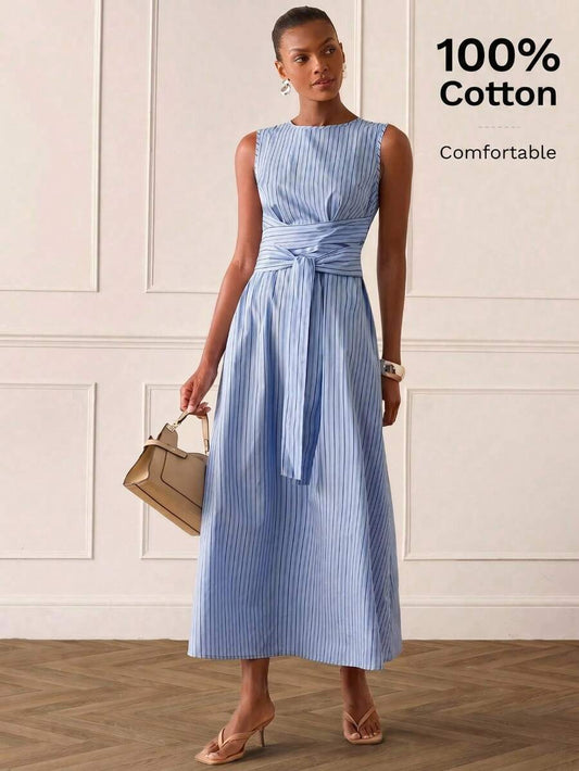 SHEIN LILORA فستان طويل أنيق بدون أكمام مطرز