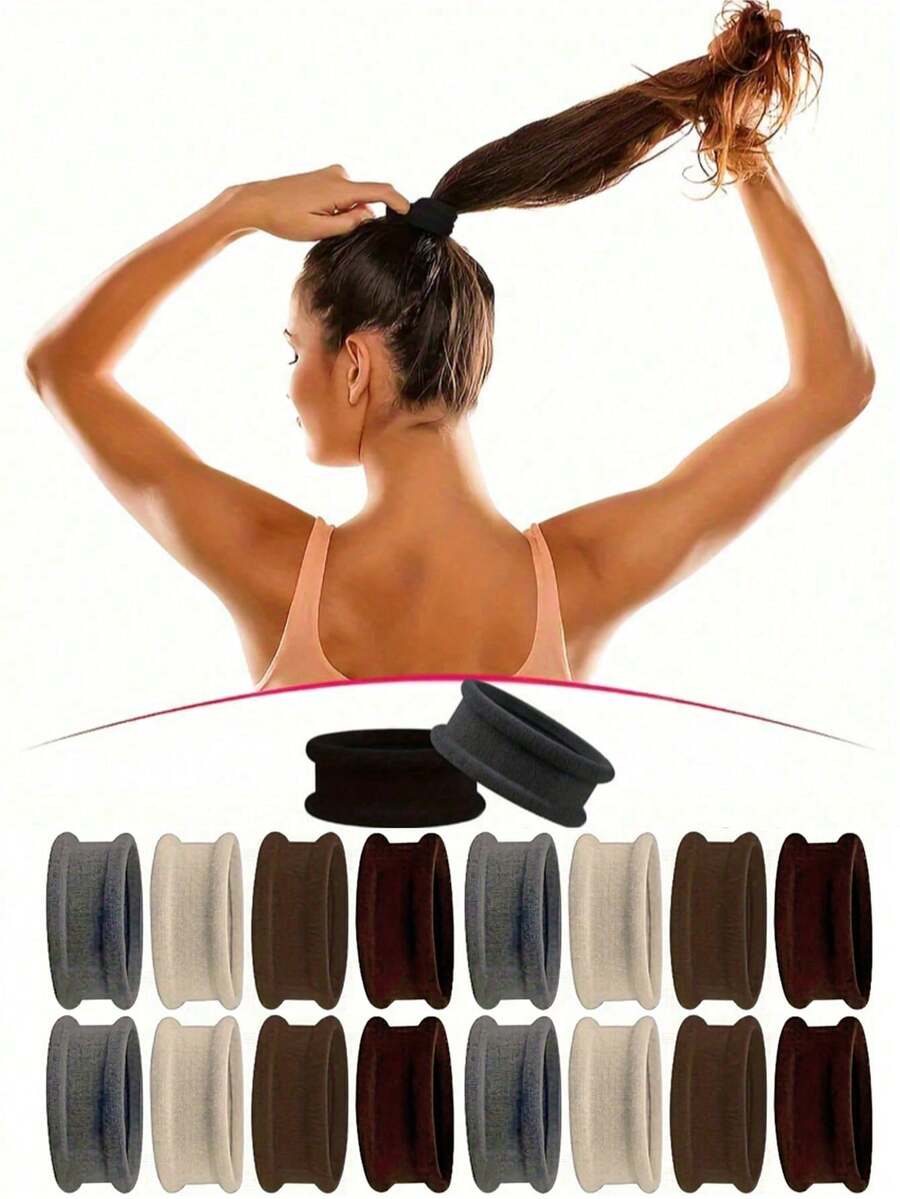 SHEIN طقم 10 ربطات شعر عريضة بدون خياطة عالية المرونة