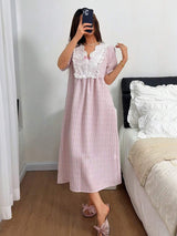 SHEIN Napfluff فستان نوم بطبعة زهور ناعم ومريح