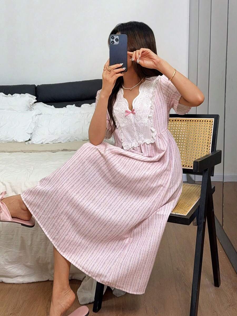 SHEIN Napfluff فستان نوم بطبعة زهور ناعم ومريح