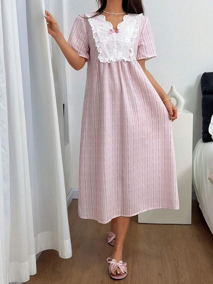 SHEIN Napfluff فستان نوم بطبعة زهور ناعم ومريح